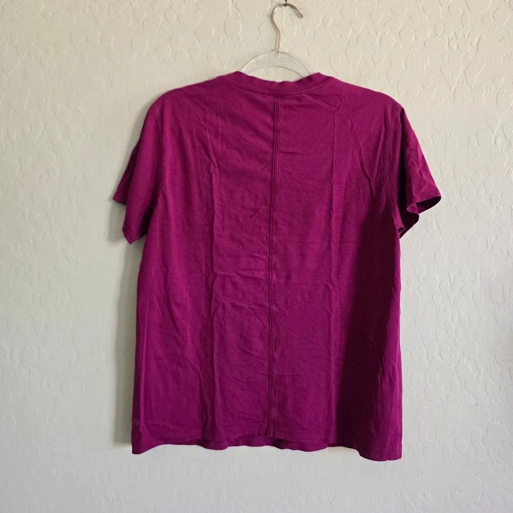 Lululemon All Yours Cotton T-shirt‎ Magenta Purple Activewear Casual Athleisure